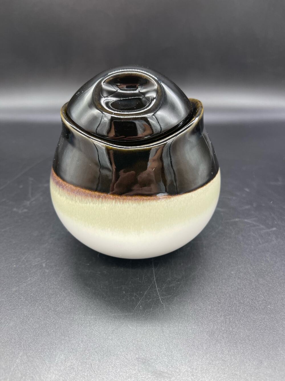Sango Nova Black 4932 Sugar Bowl with Lid